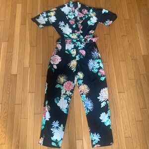 Zara Black Floral Jumpsuit